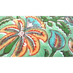 Set of 2 Floral Print Cotton Pocket Square Hanky Handkerchief Green & Blue 12.5"